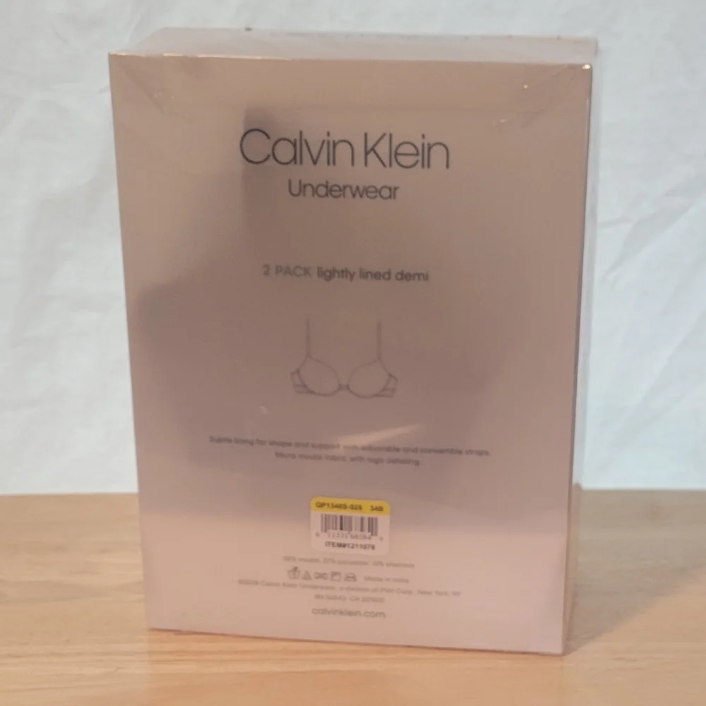 Calvin Klein 2 Pack Bras - Black and Charcoal - Picture 2 of 4